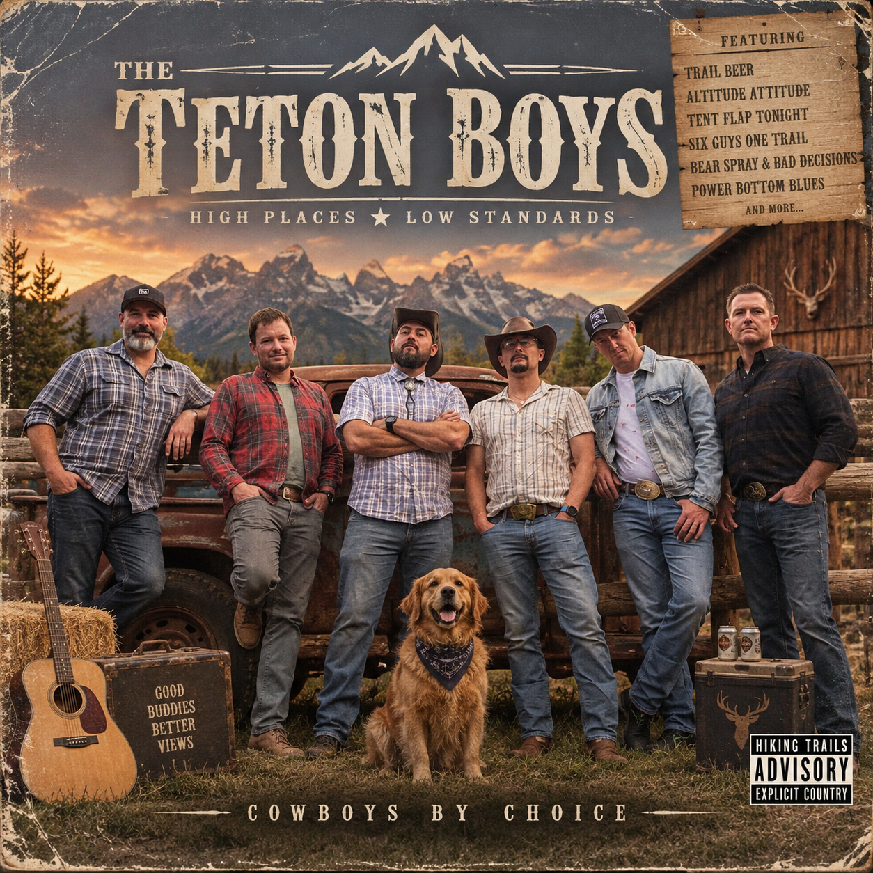 Album cover for High Places & Low Standards by The Teton Boys